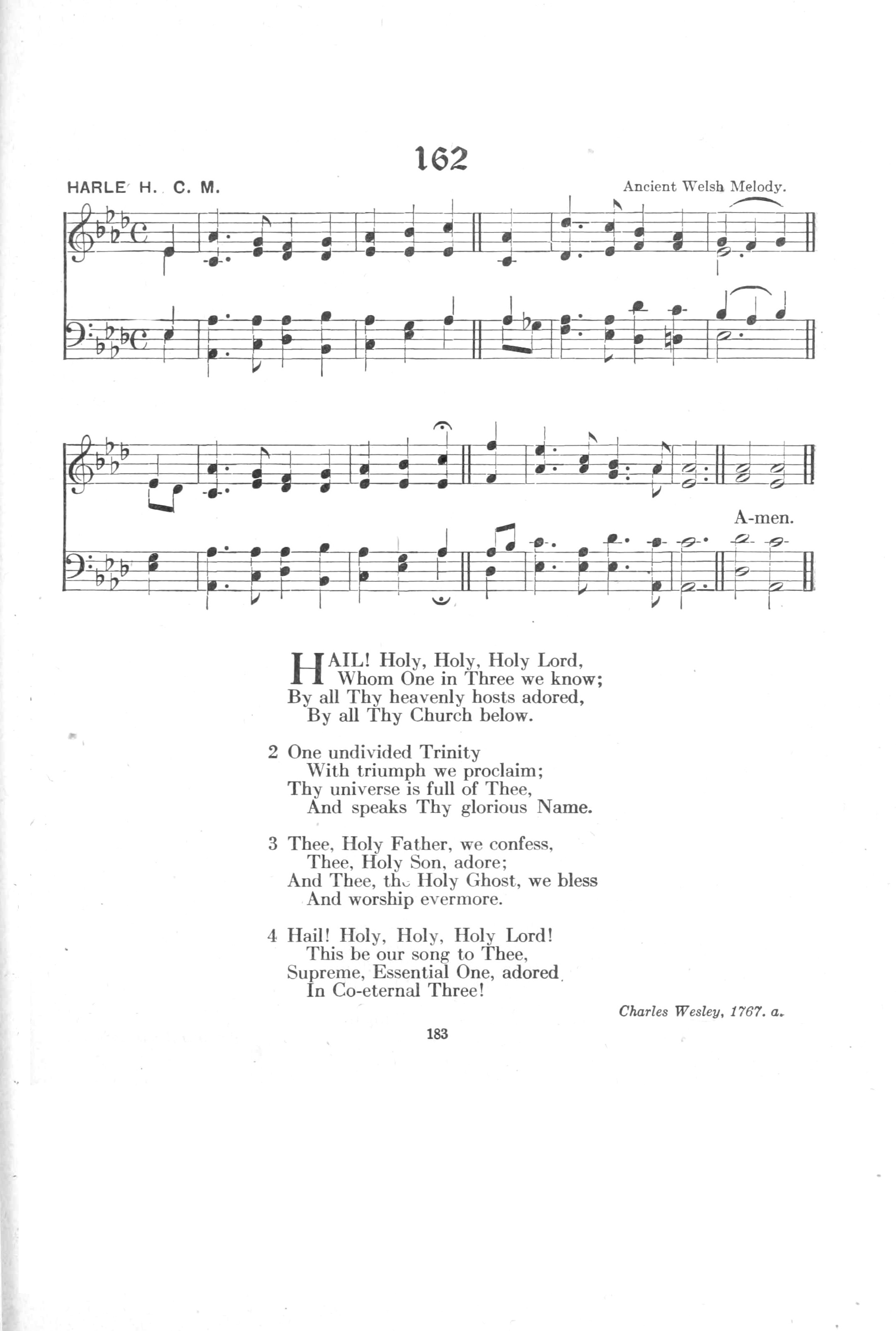 Hymn Sheet for Hail! holy, holy, holy Lord!