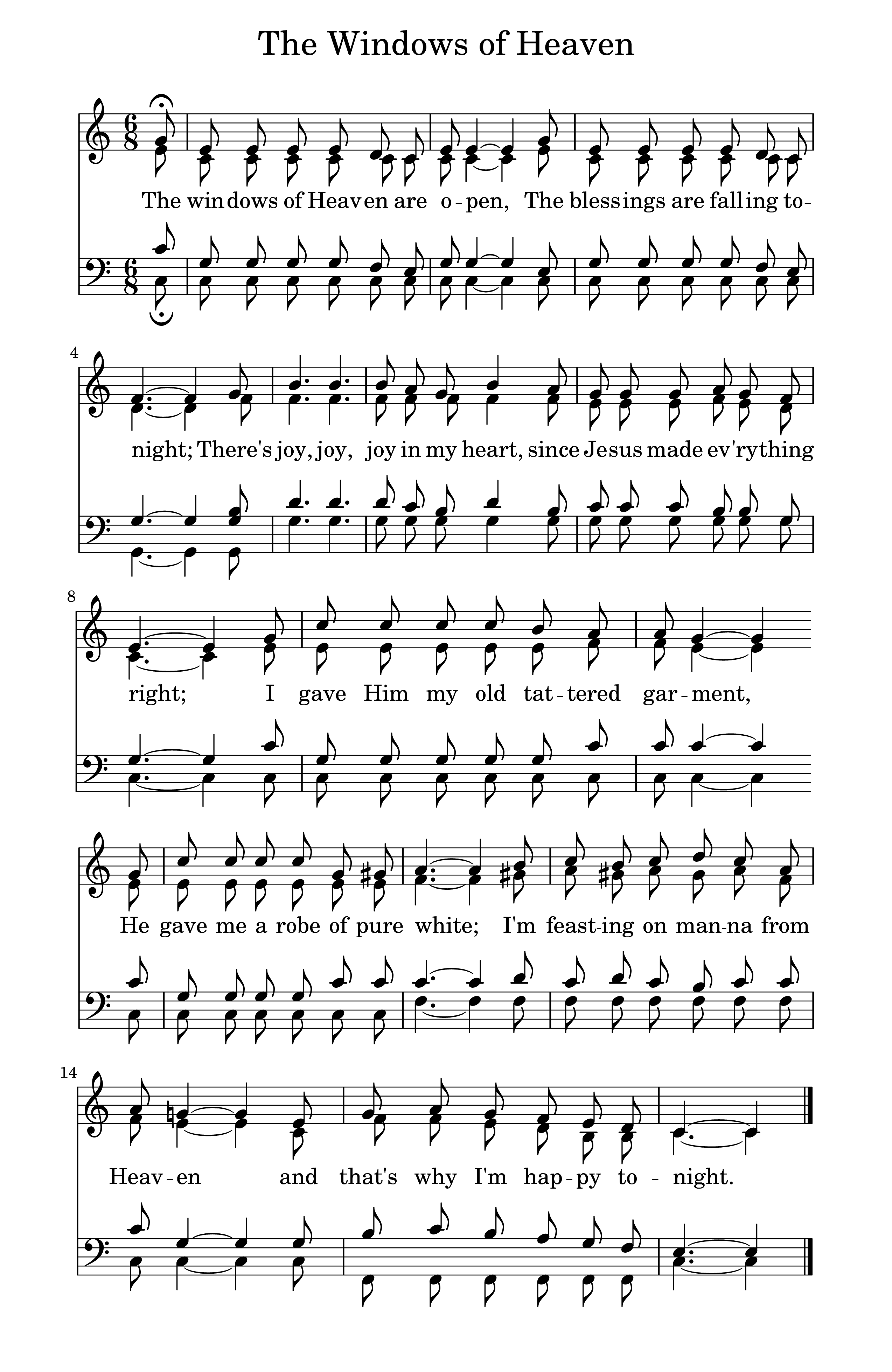 Hymn Sheet for The Windows of Heaven Are Open