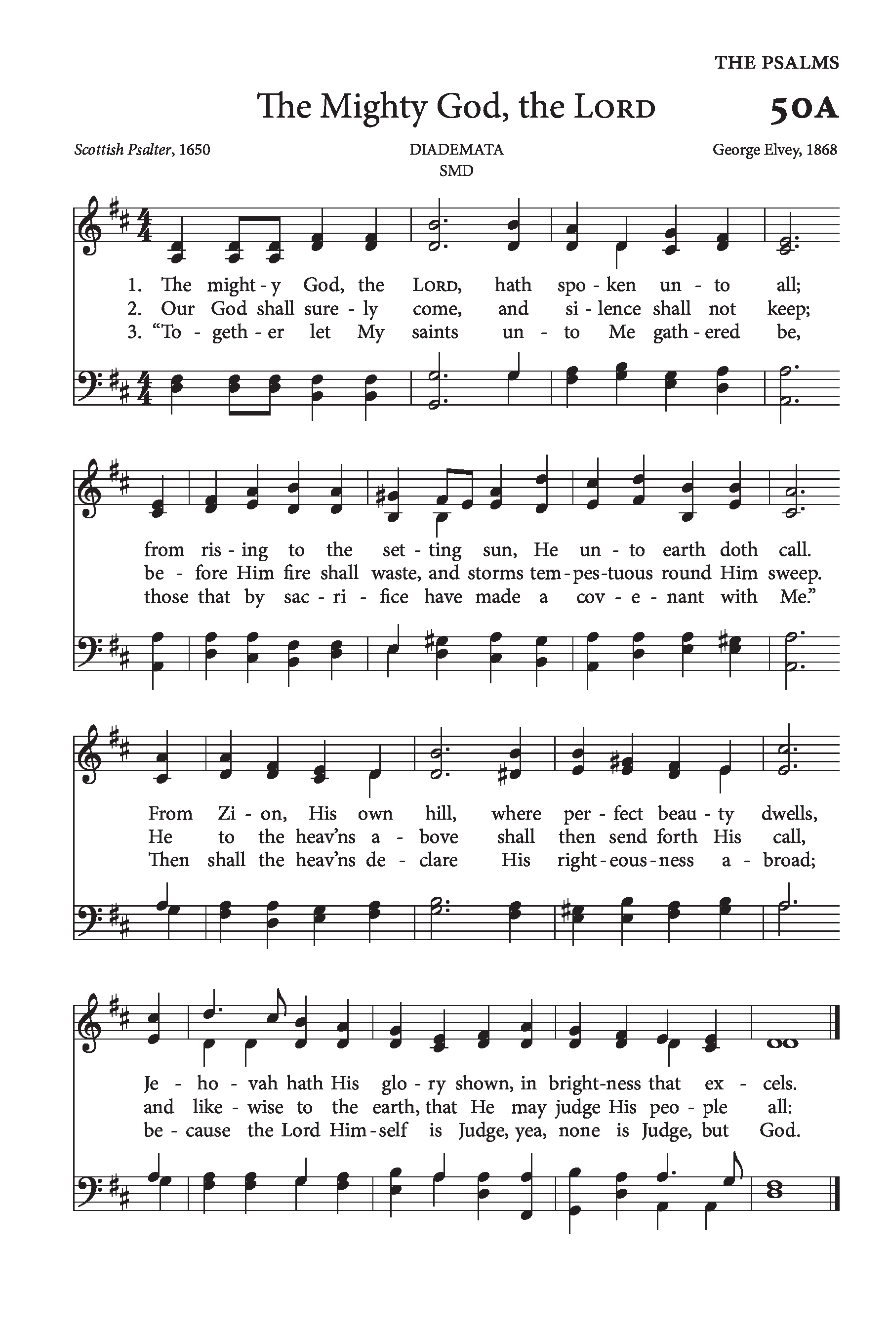 Hymn Sheet for The mighty God, the Lord