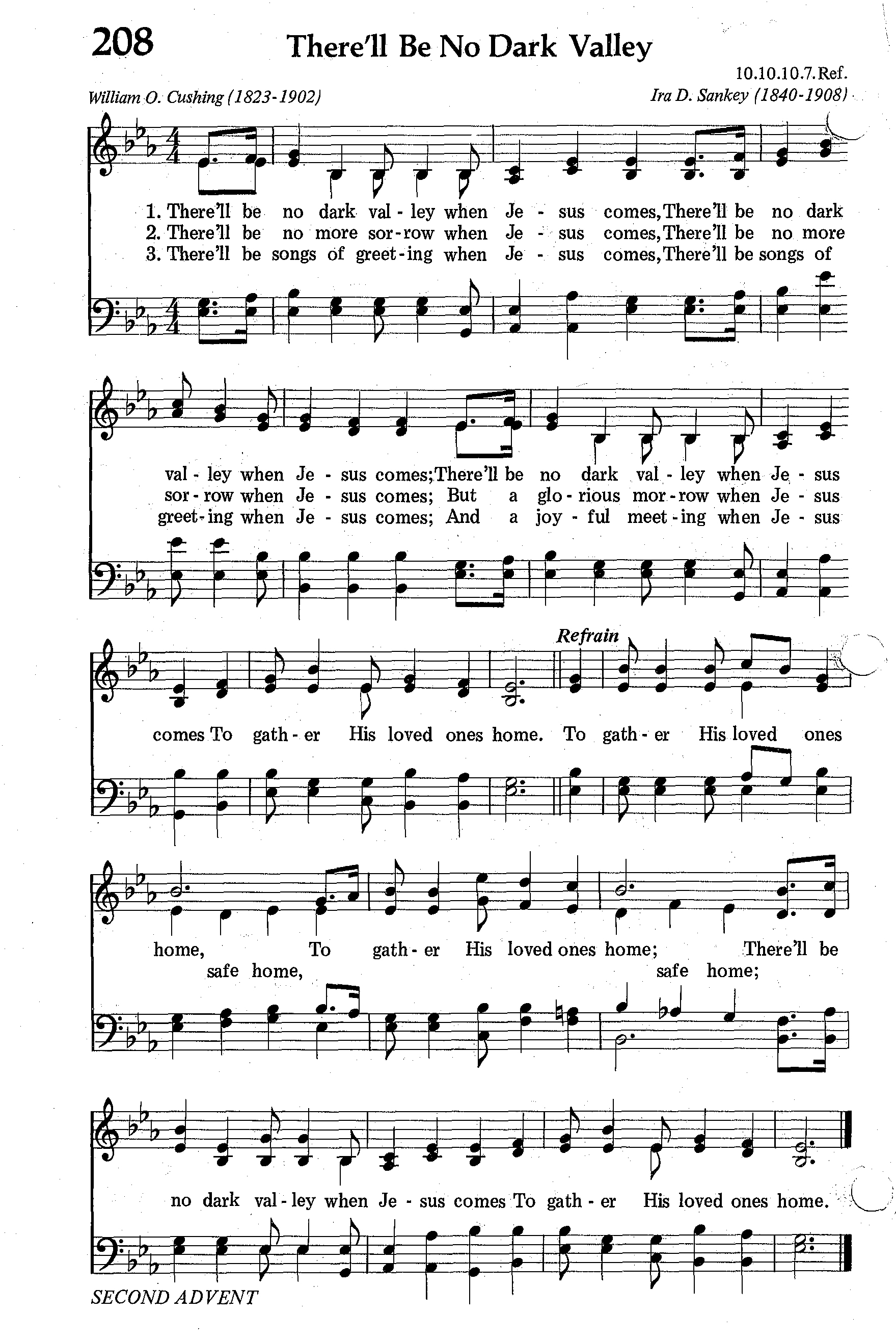 Hymn Sheet for There'll Be No Dark Valley