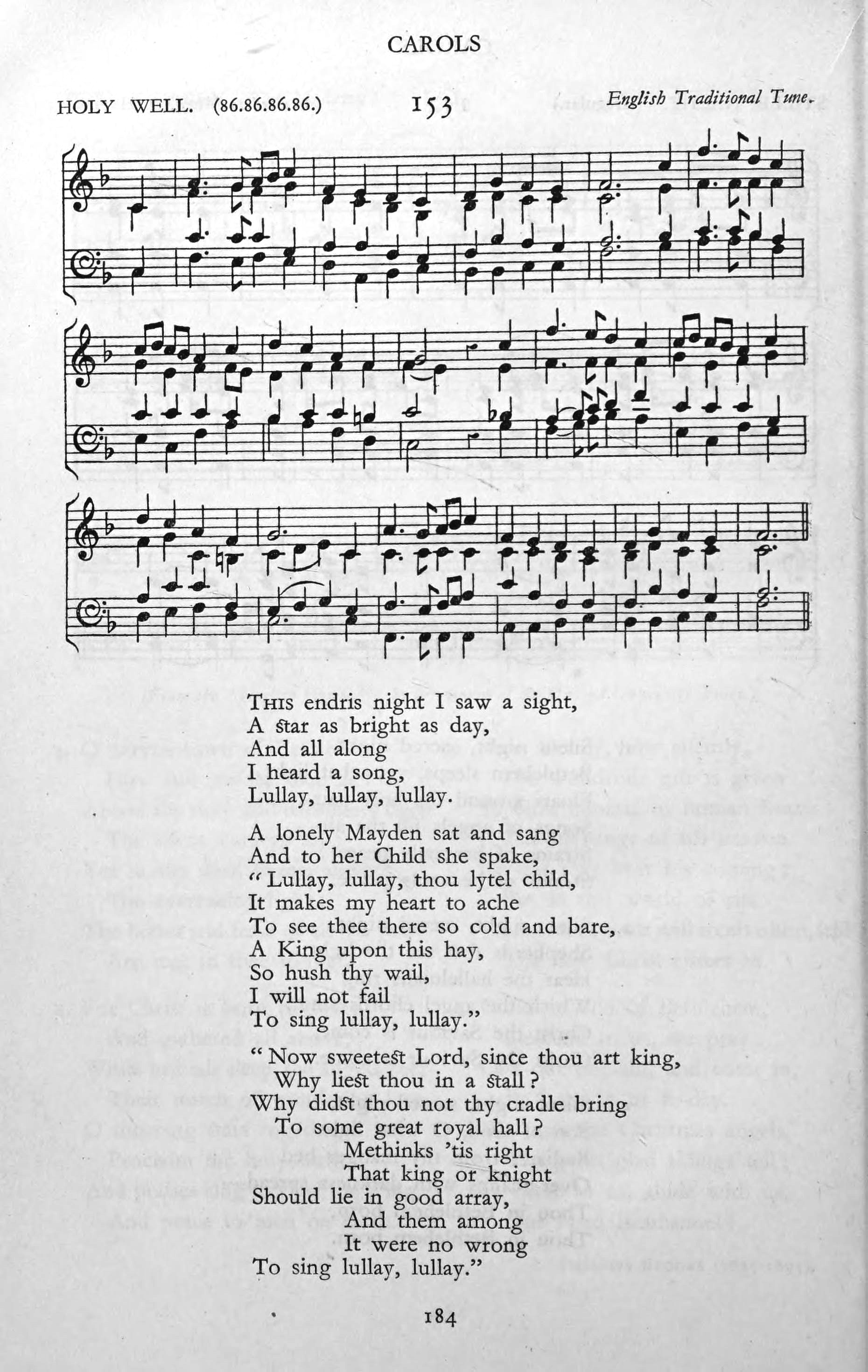 Hymn Sheet for This Endris Night