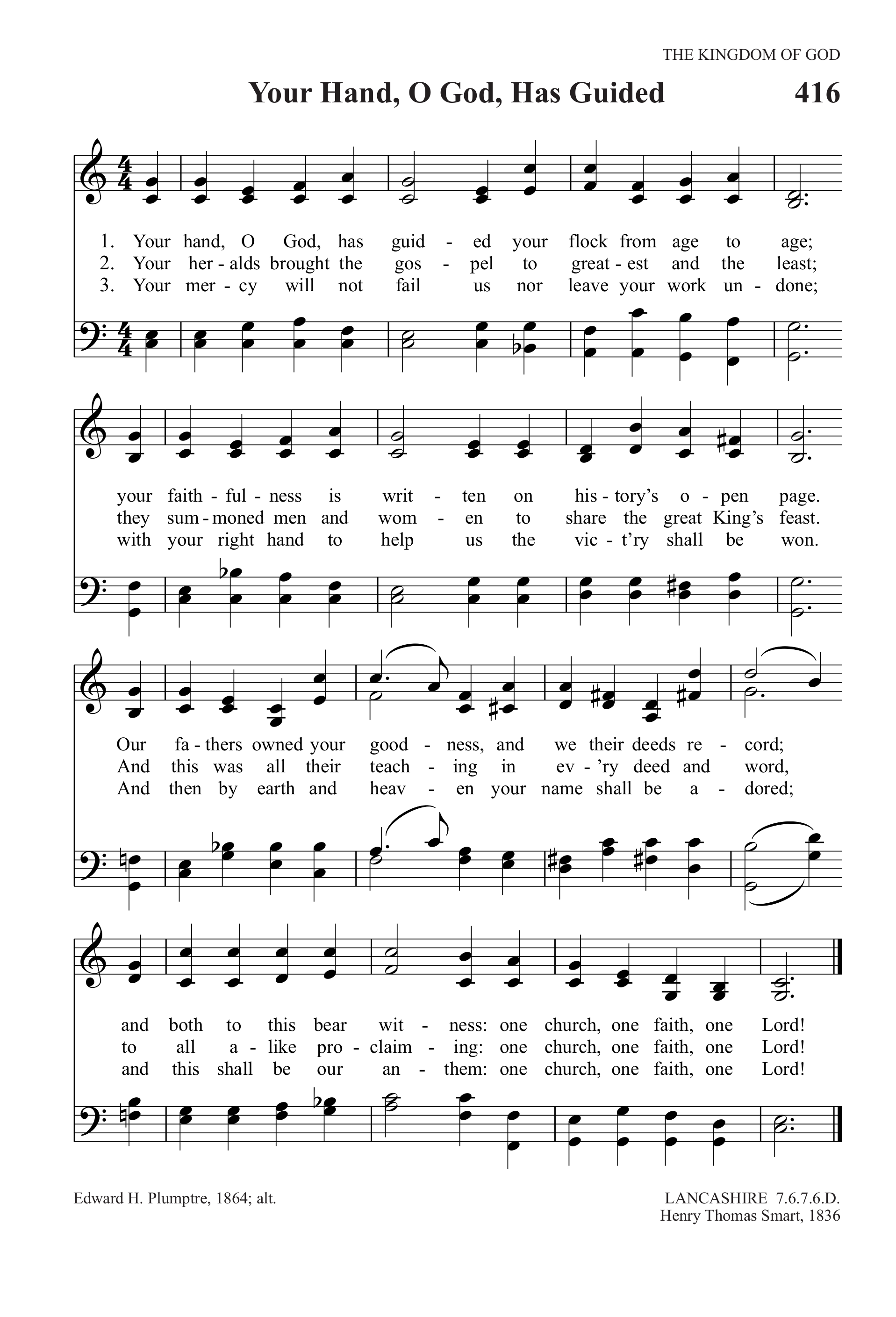 Hymn Sheet for Thy Hdand, O God Has Guided