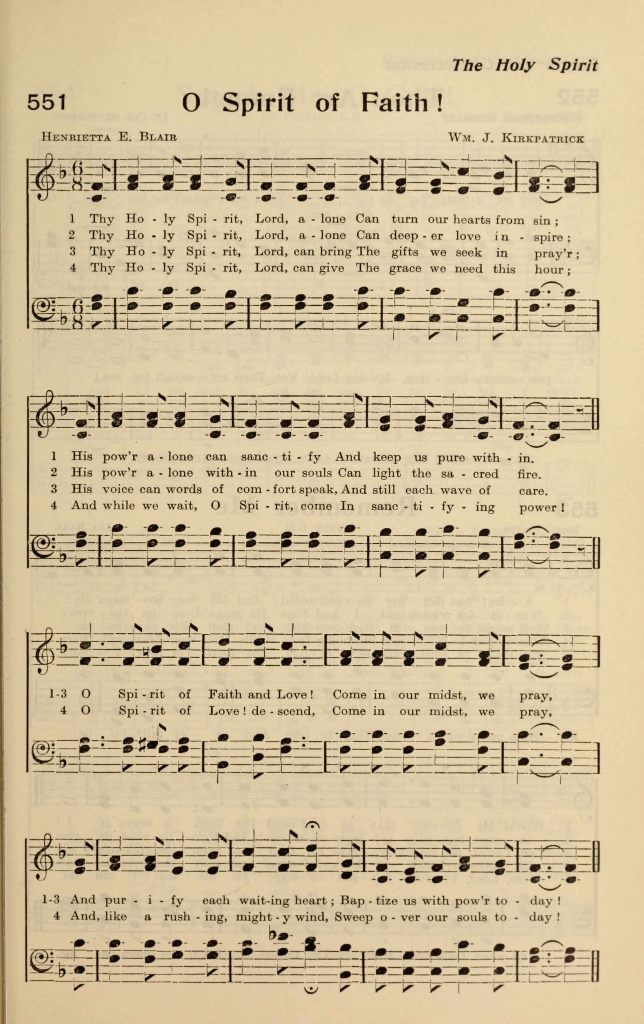 Hymn Sheet for Thy Holy Spirit, Lord, Alone