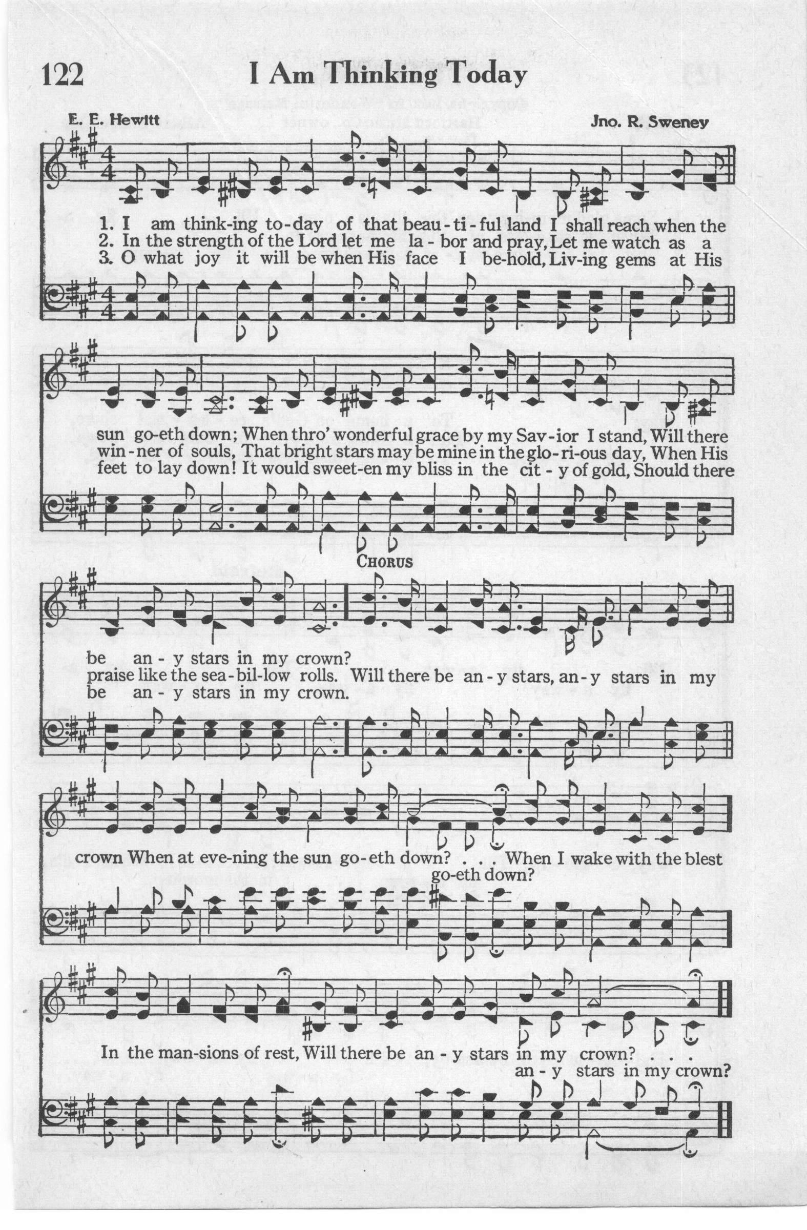 Hymn Sheet for Will There Be Any Stars?