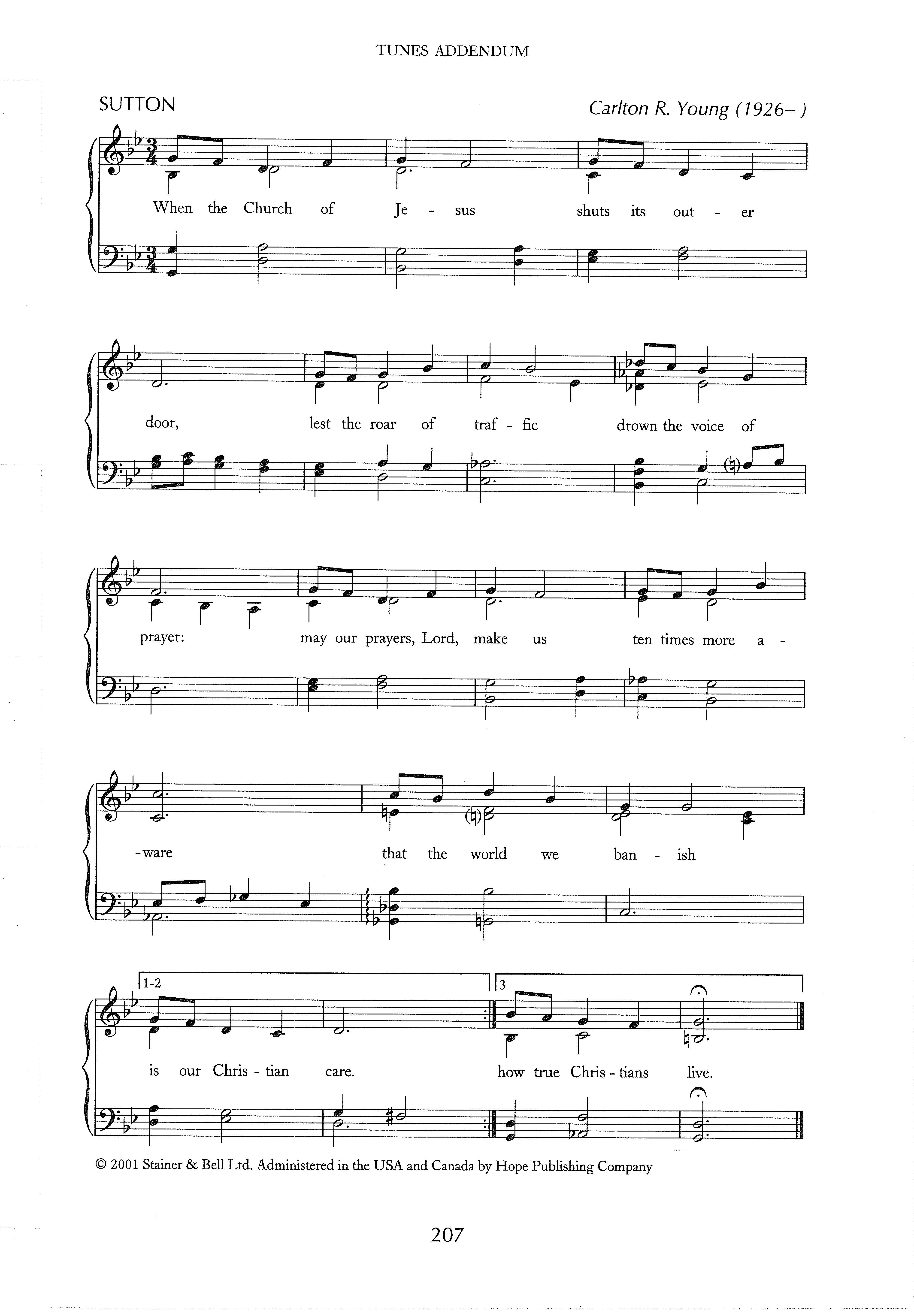 Hymn Sheet for When the Church of Jesus