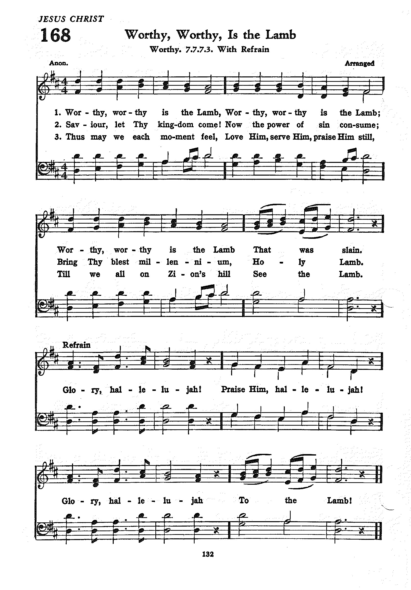 Hymn Sheet for Worthy, Worthy Is the Lamb
